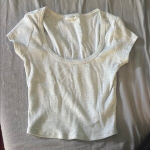 Women's White Scoop Neck Top